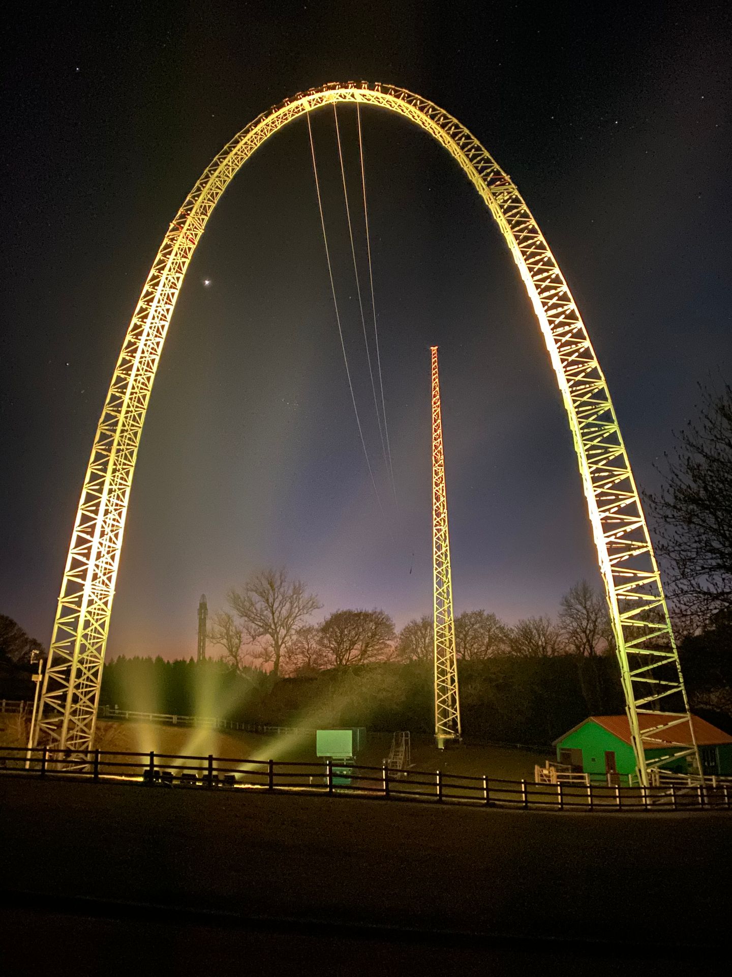 Oakwood Theme Park, Pembrokeshire lit up for st john's day